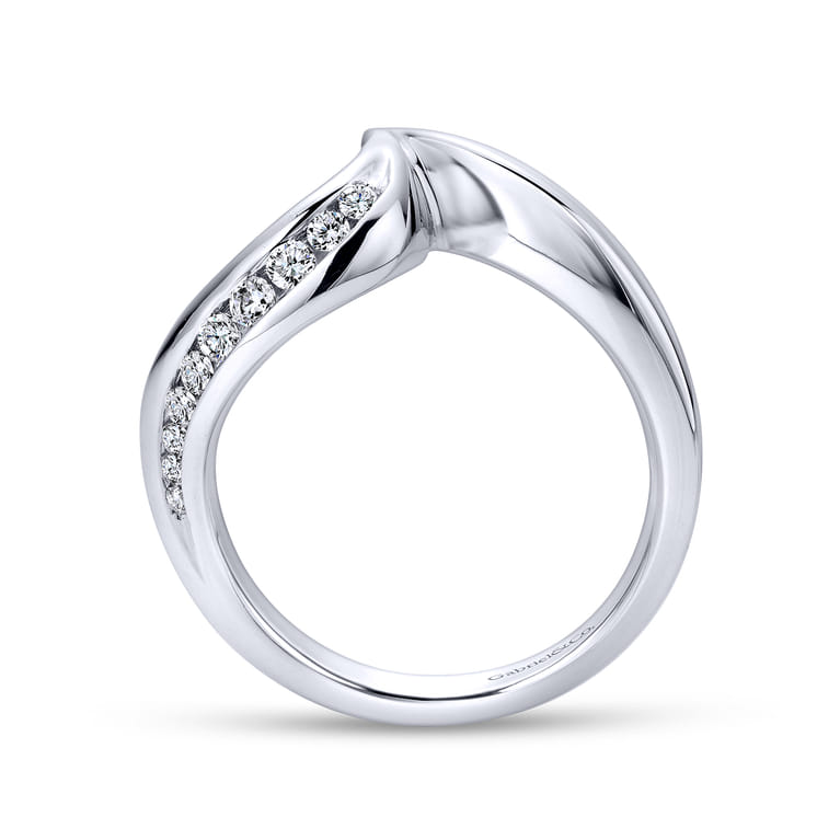 14K White Gold  Matching Wedding Band - 0.18 ct - Shot 2