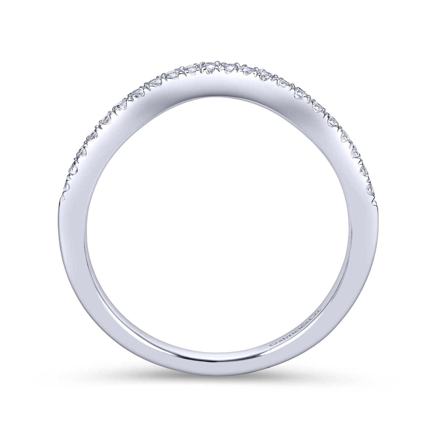 14K White Gold Matching Wedding Band - 0.12 ct - Shot 2