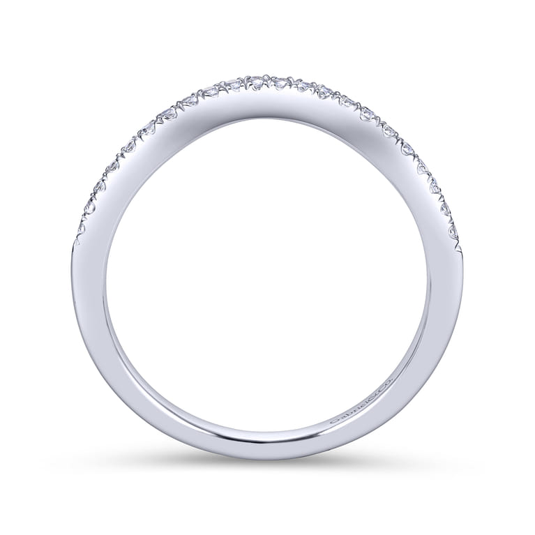 14K White Gold Matching Wedding Band - 0.12 ct - Shot 2