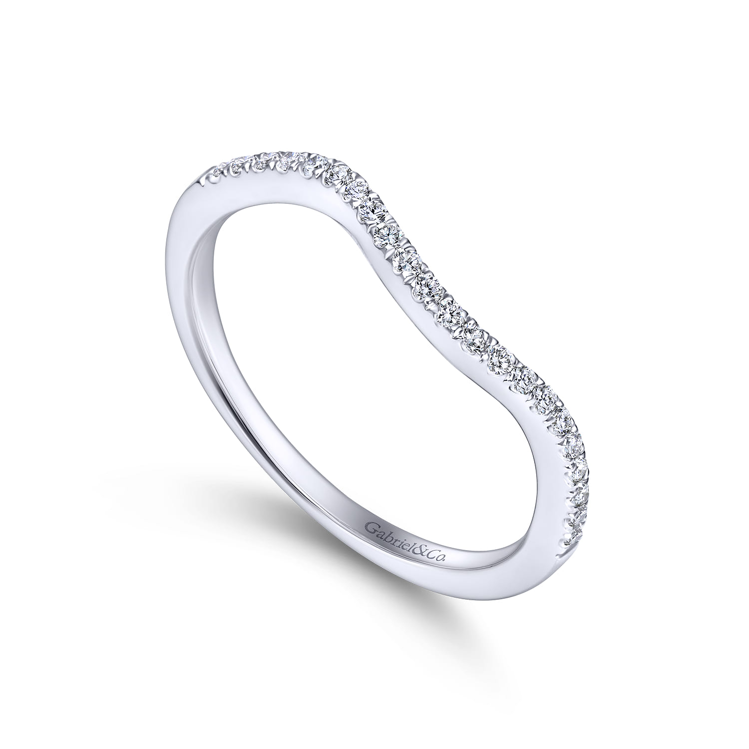 14K White Gold Matching Wedding Band - 0.12 ct - Shot 3