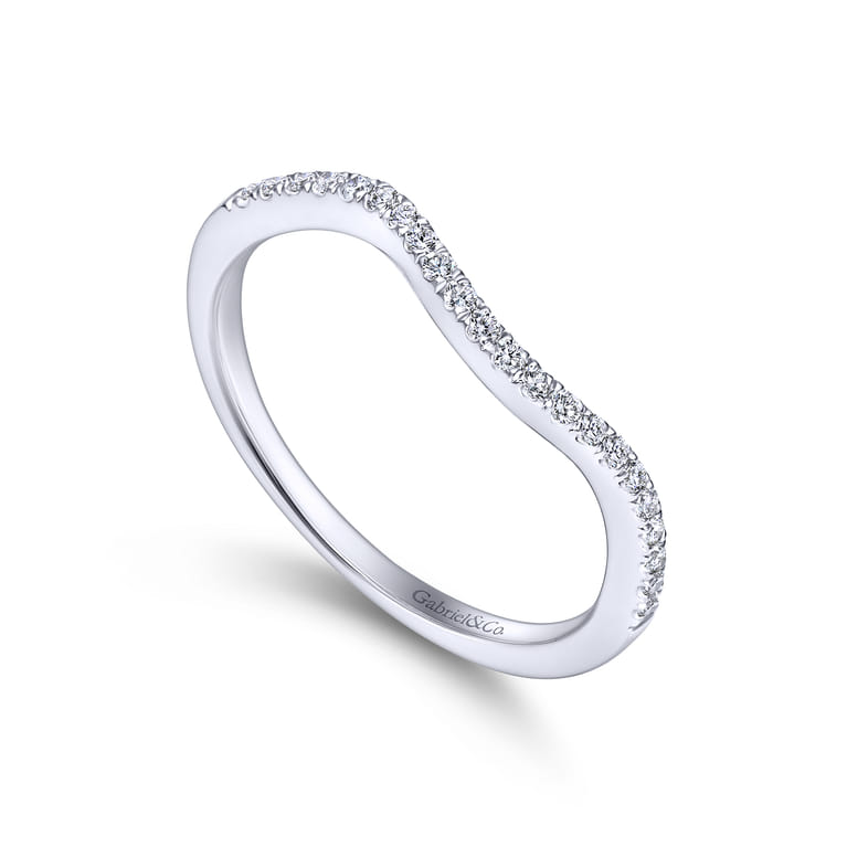 14K White Gold Matching Wedding Band - 0.12 ct - Shot 3