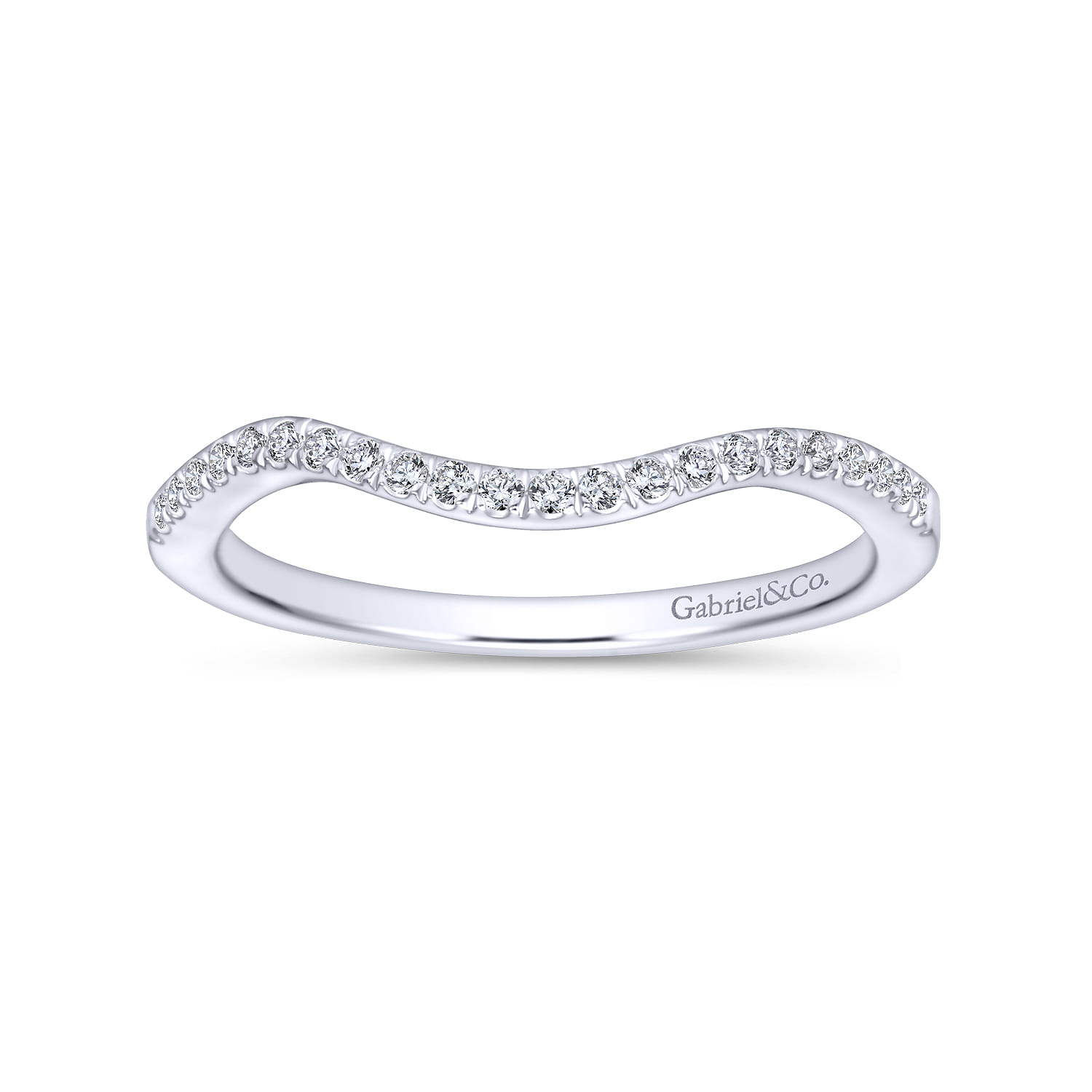14K White Gold Matching Wedding Band - 0.12 ct - Shot 5