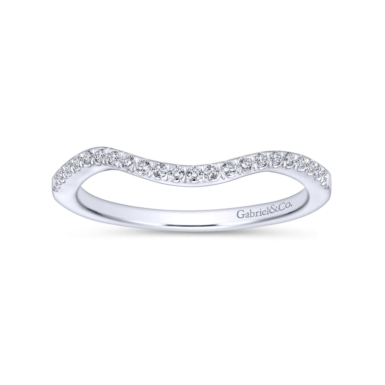 14K White Gold Matching Wedding Band - 0.12 ct - Shot 5
