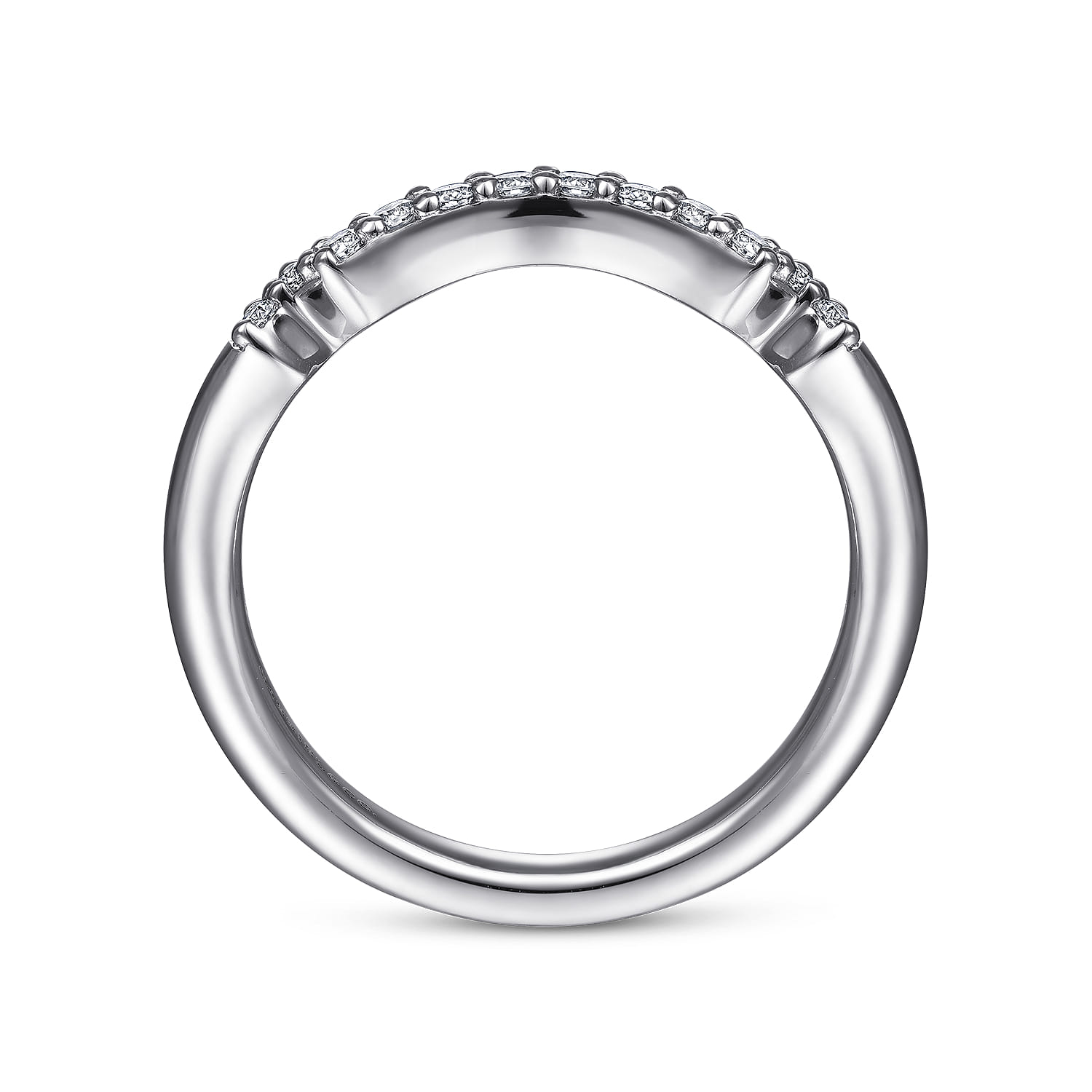 14K White Gold Matching Wedding Band - 0.17 ct - Shot 2