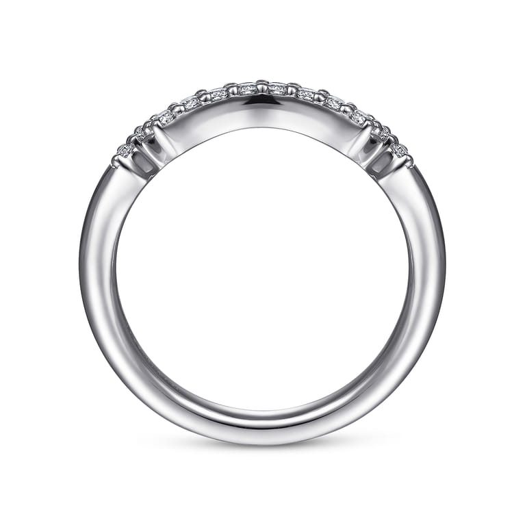 14K White Gold Matching Wedding Band - 0.17 ct - Shot 2