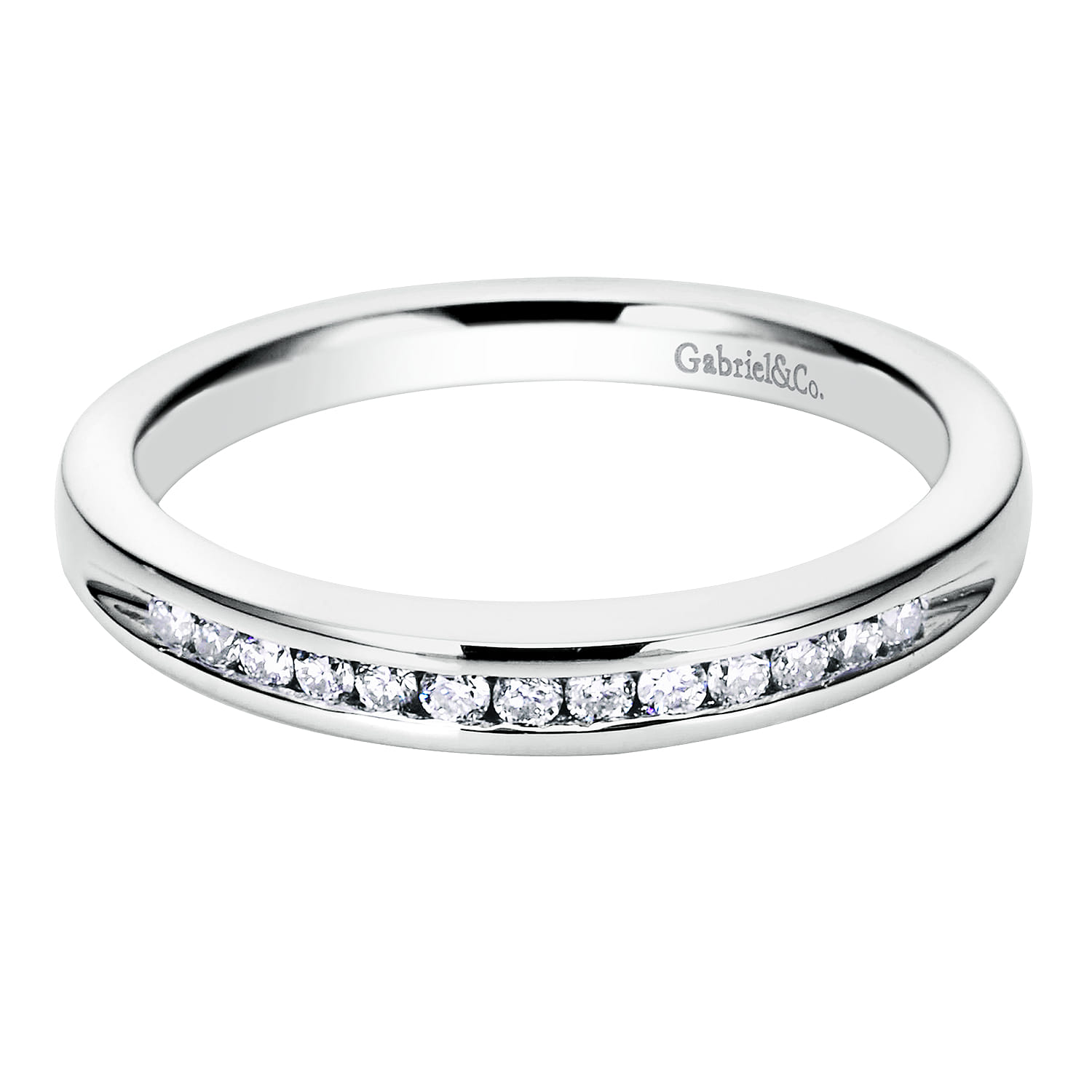 14K White Gold  Matching Wedding Band - 0.14 ct - Shot 1