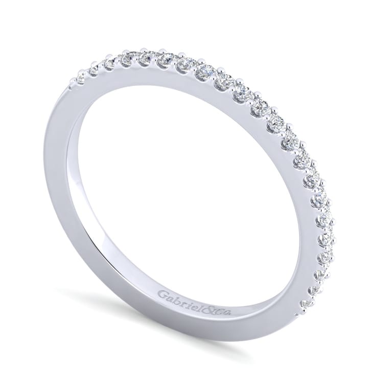 14K White Gold Matching Wedding Band - 0.18 ct - Shot 3