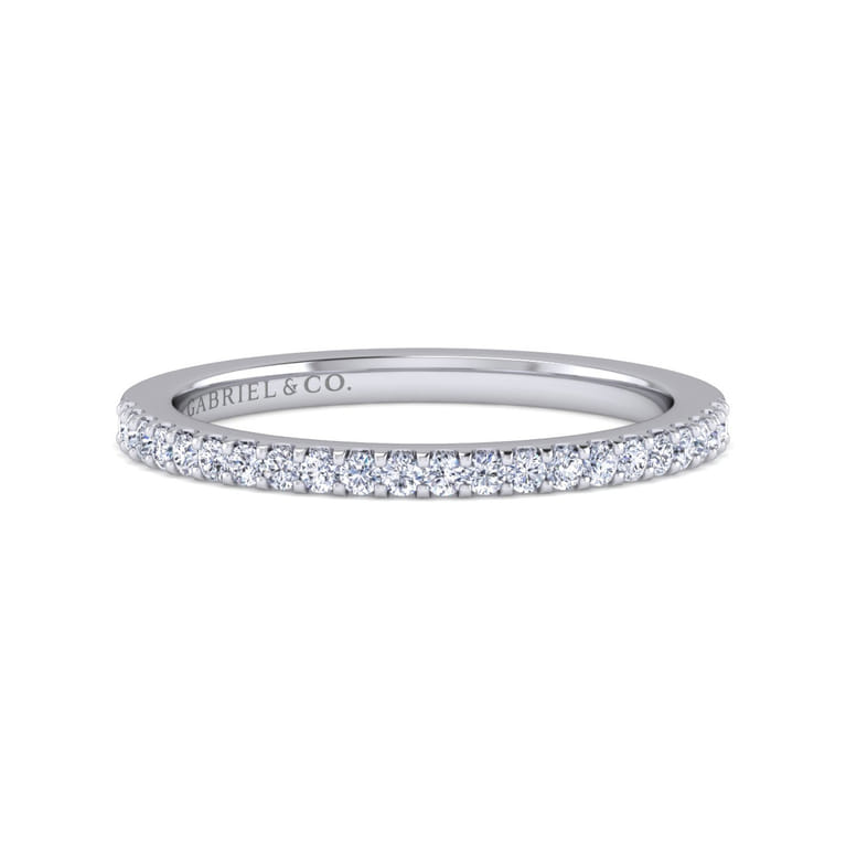 14K White Gold Matching Wedding Band - 0.18 ct - Shot 1