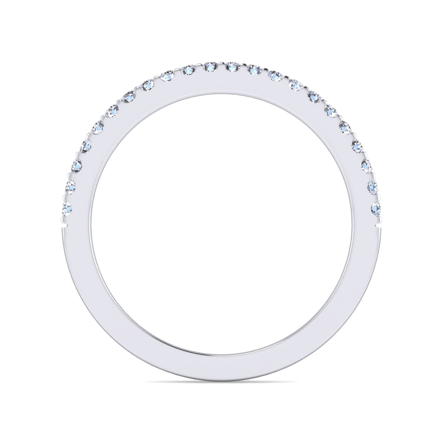 14K White Gold Matching Wedding Band - 0.18 ct - Shot 2