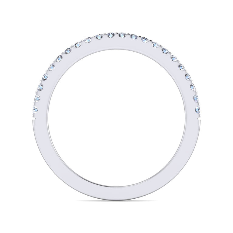 14K White Gold Matching Wedding Band - 0.18 ct - Shot 2