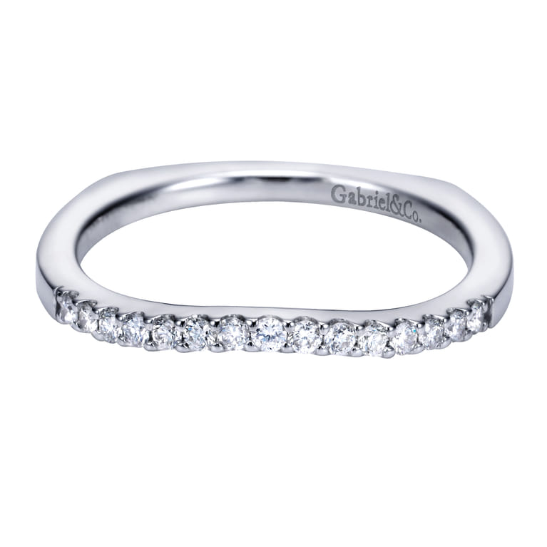 14K White Gold  Matching Wedding Band - 0.16 ct - Shot 1