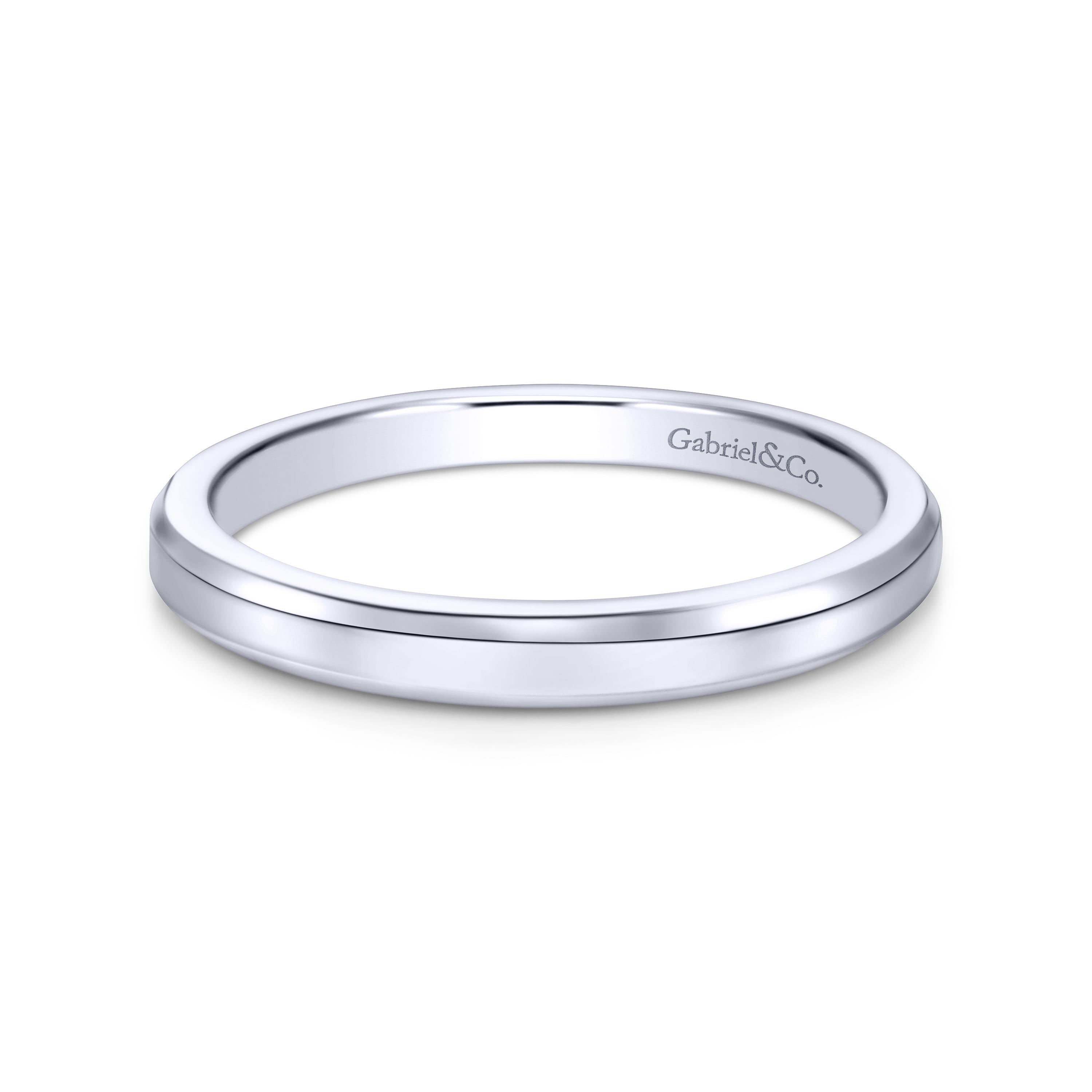 14K White Gold Matching Wedding Band - Shot 1