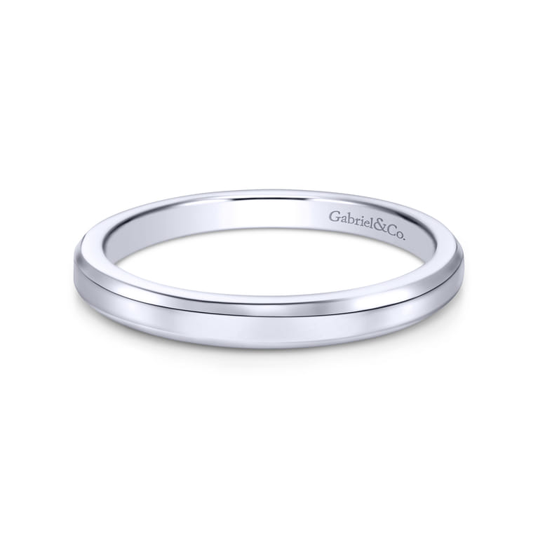 14K White Gold Matching Wedding Band - Shot 1
