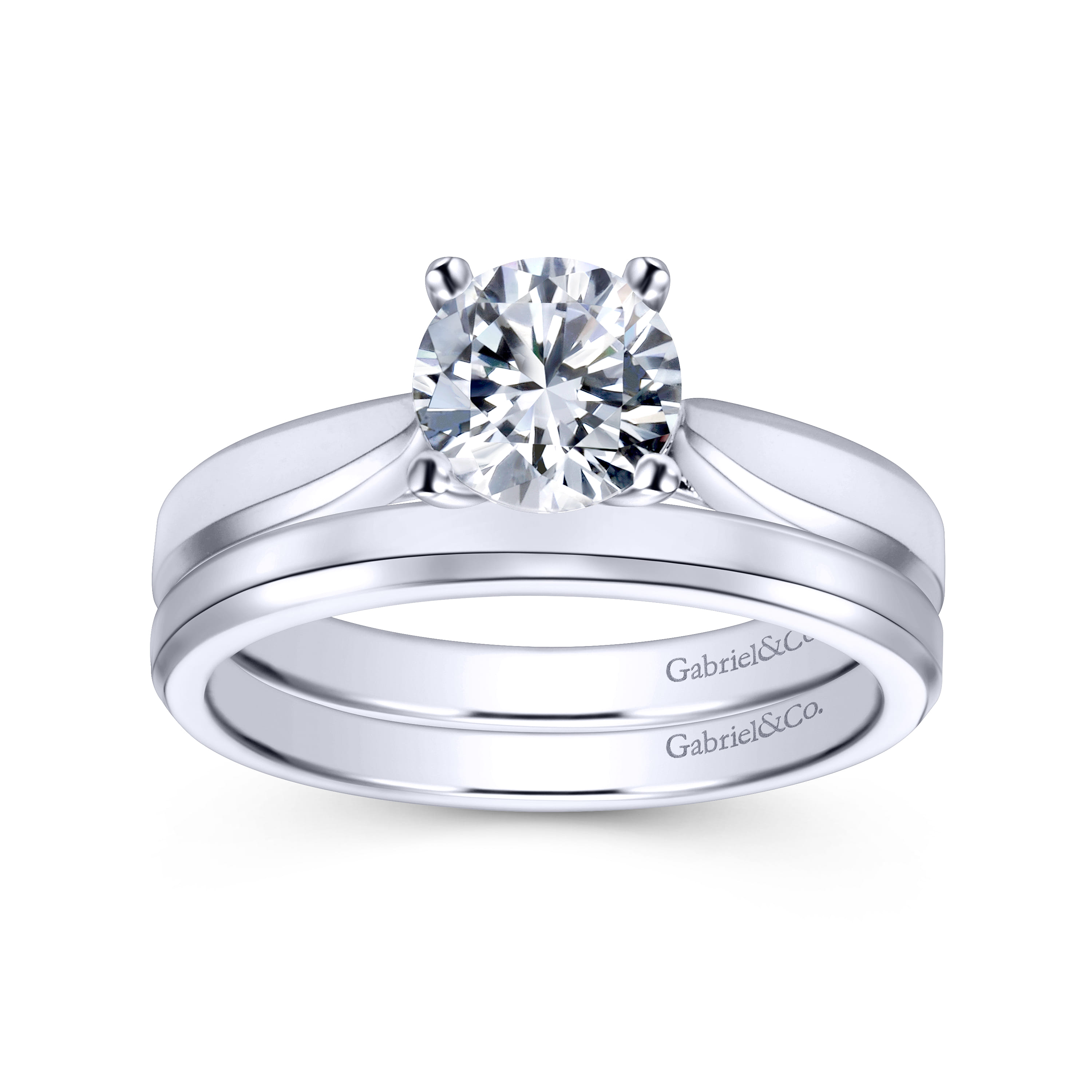 14K White Gold Matching Wedding Band - Shot 4