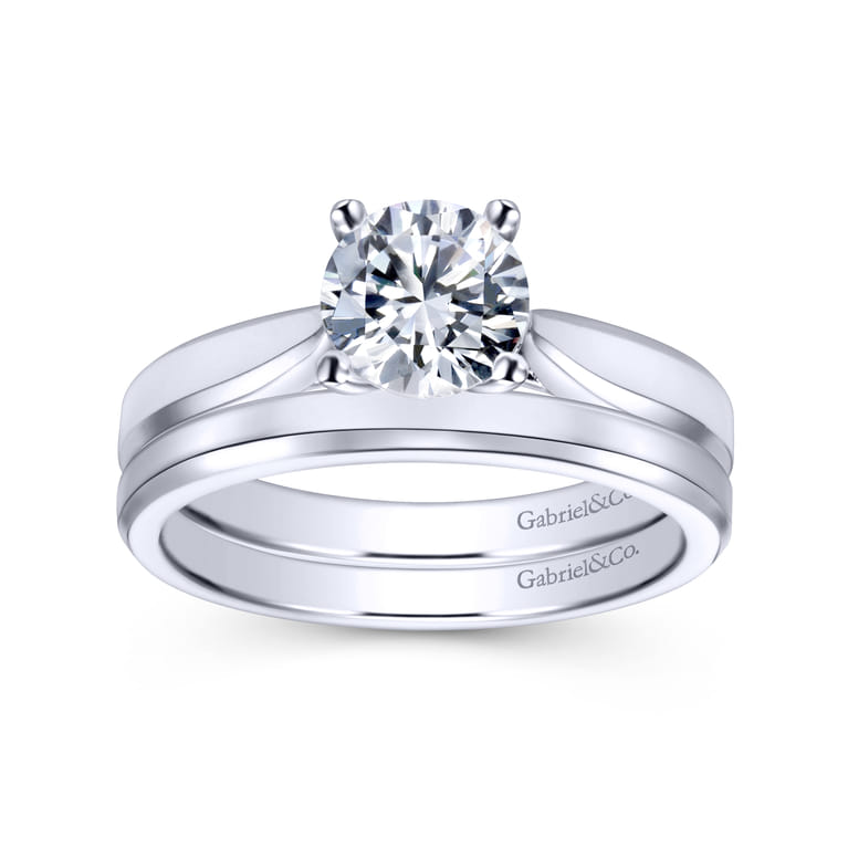 14K White Gold Matching Wedding Band - Shot 4
