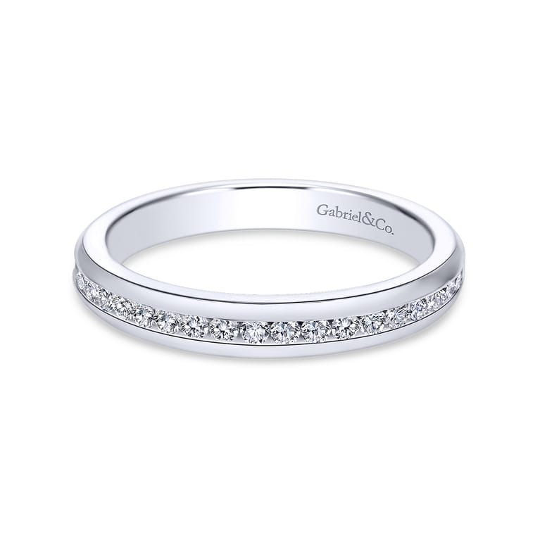 14K White Gold Matching Wedding Band - 0.3 ct - Shot 1