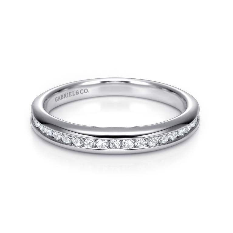 14K White Gold  Matching Wedding Band - 0.39 ct - Shot 1