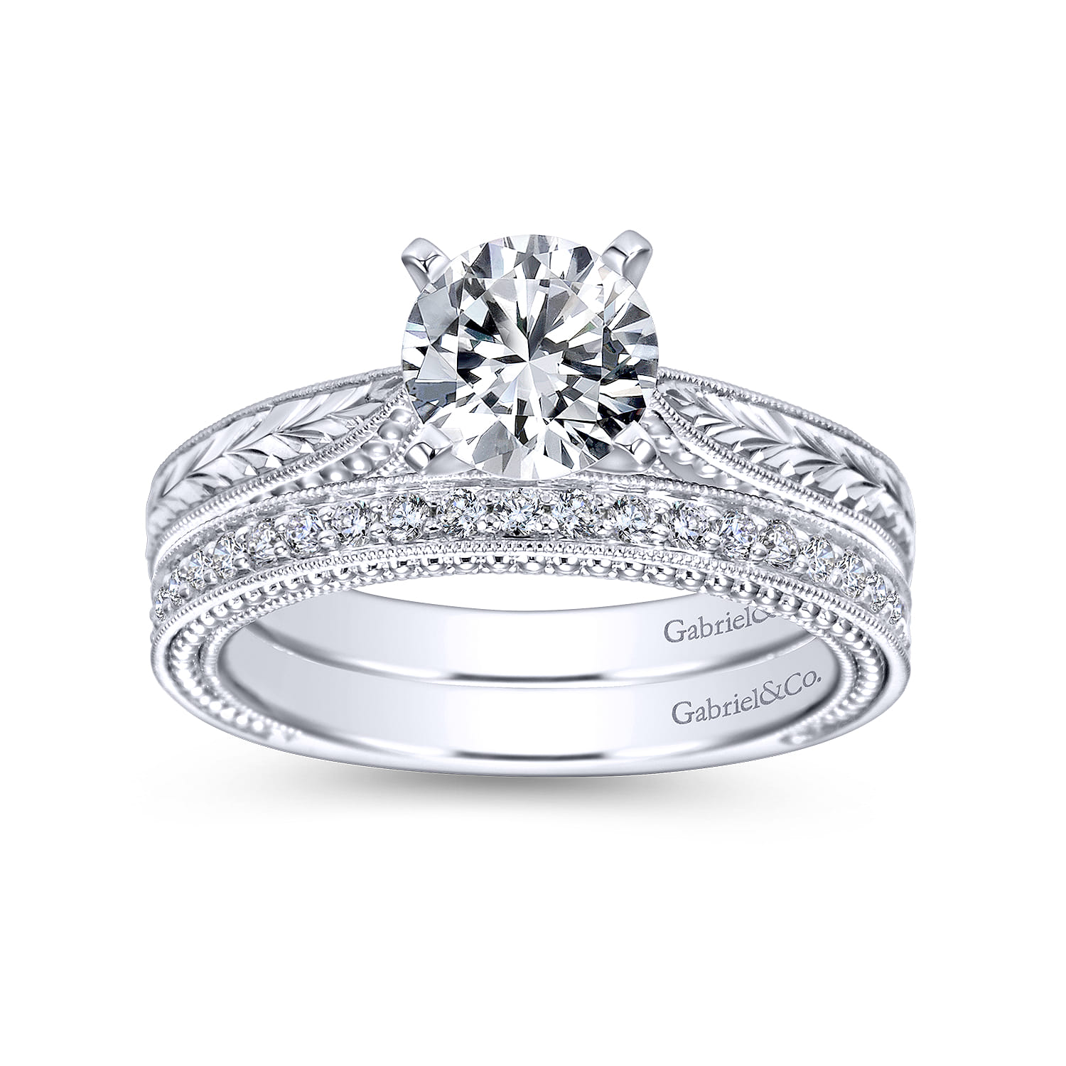 14K White Gold  Matching Wedding Band - 0.21 ct - Shot 4
