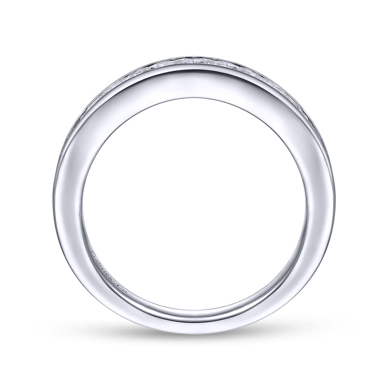 14K White Gold Matching Wedding Band - 0.38 ct - Shot 2