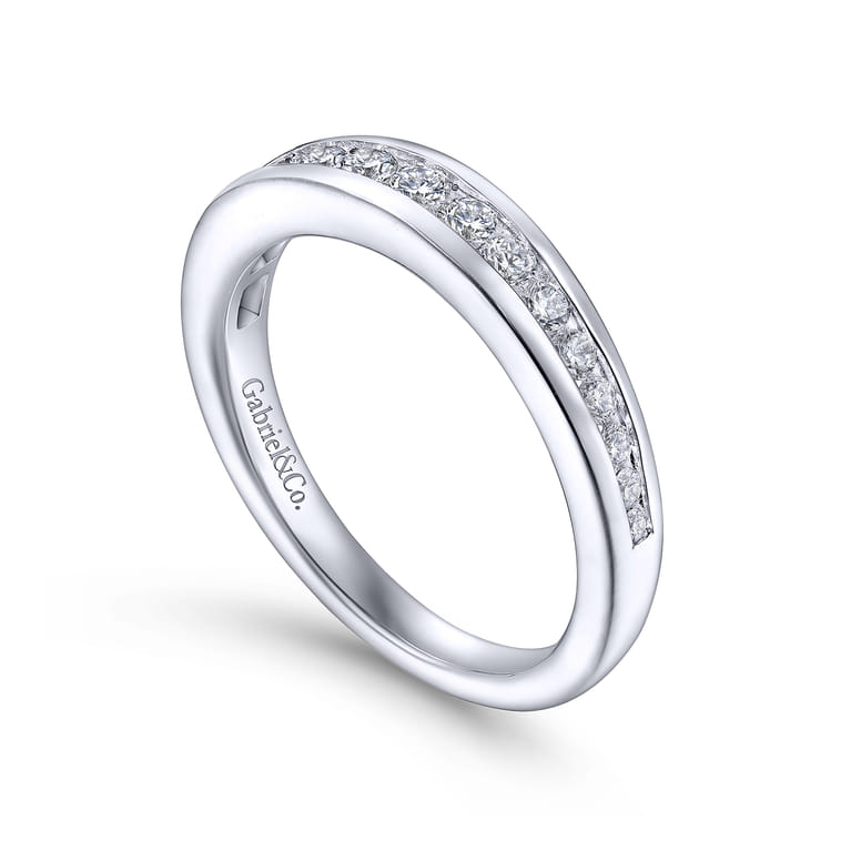 14K White Gold Matching Wedding Band - 0.38 ct - Shot 3
