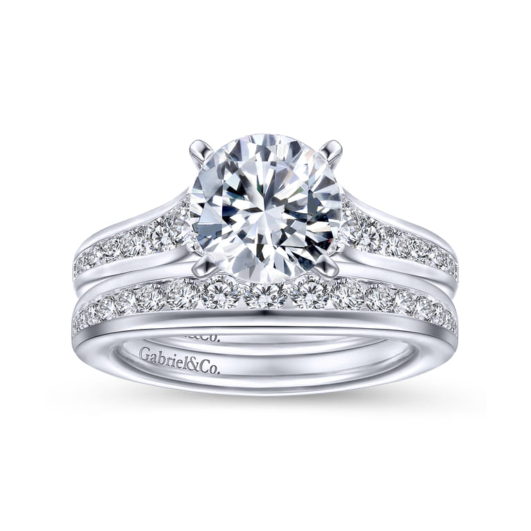 14K White Gold Matching Wedding Band - 0.38 ct - Shot 4