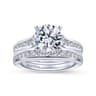 14K White Gold Matching Wedding Band - 0.38 ct
