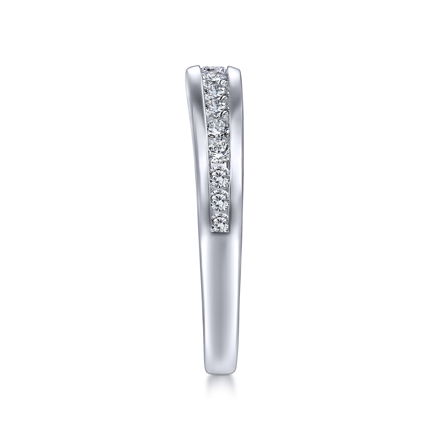 14K White Gold Matching Wedding Band - 0.38 ct - Shot 5