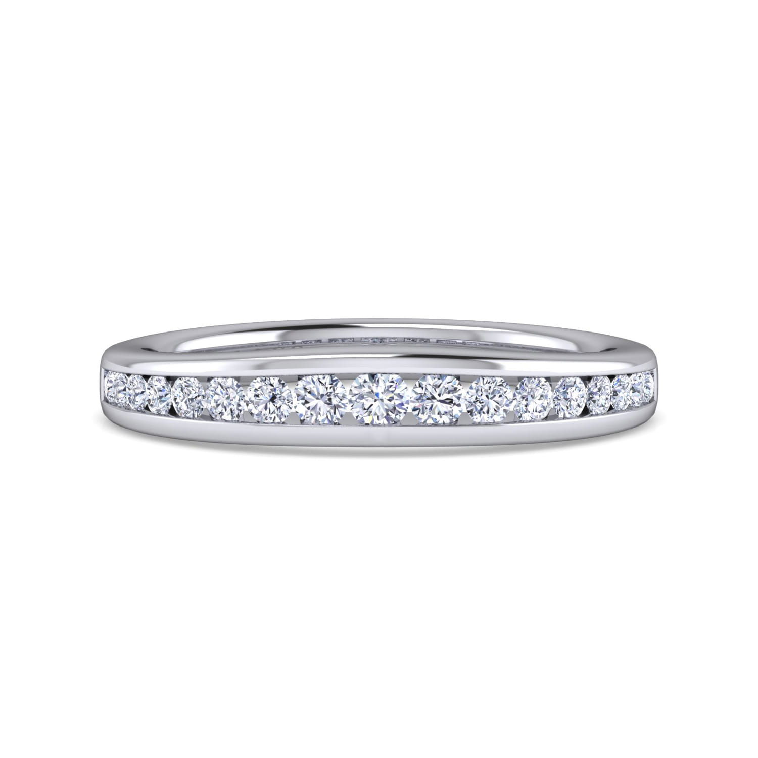 14K White Gold Matching Wedding Band - 0.23 ct - Shot 1