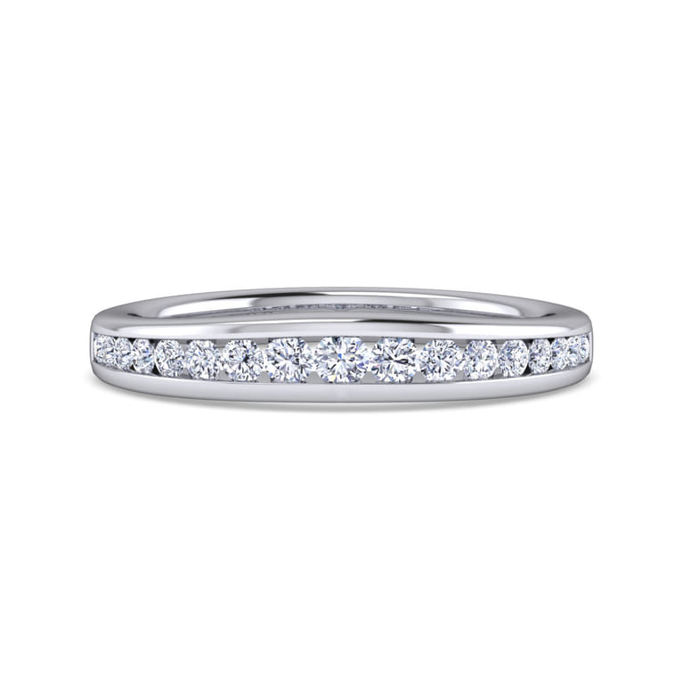 14K White Gold Matching Wedding Band - 0.23 ct - Shot 1