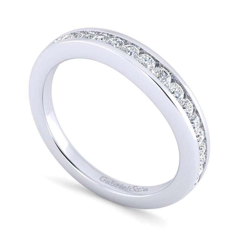 14K White Gold Matching Wedding Band - 0.38 ct - Shot 3