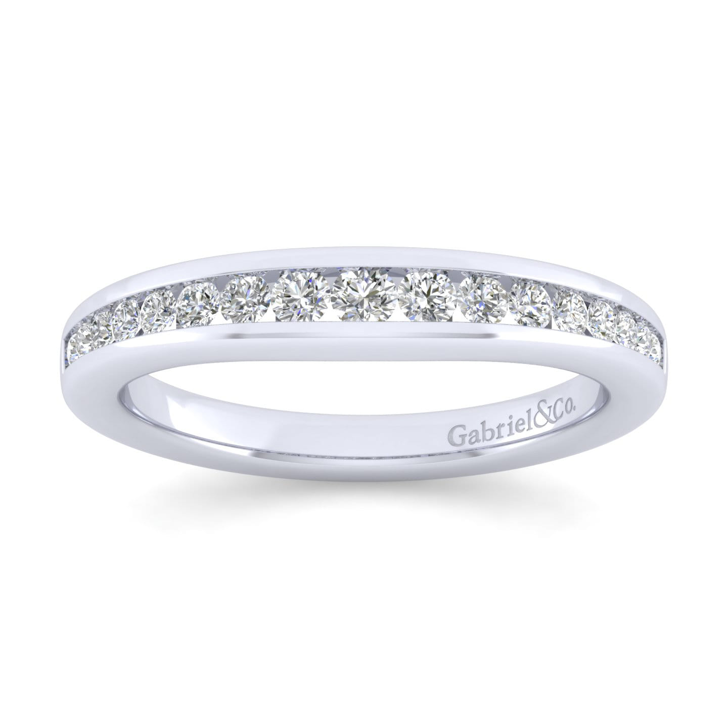 14K White Gold Matching Wedding Band - 0.38 ct - Shot 5