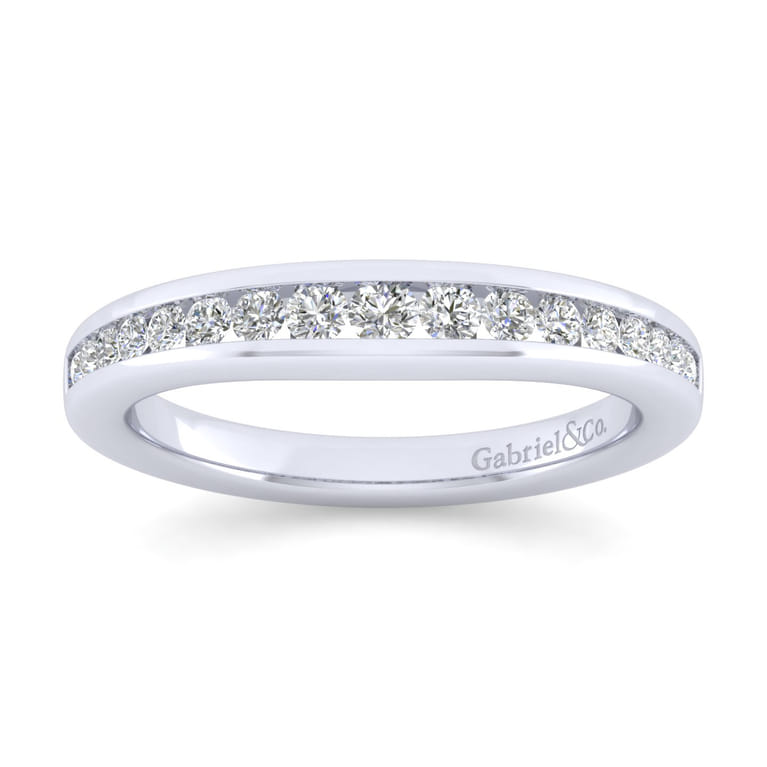 14K White Gold Matching Wedding Band - 0.38 ct - Shot 5