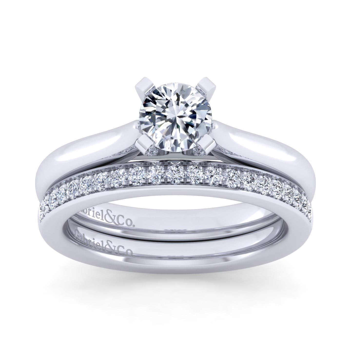 14K White Gold Matching Wedding Band - 0.2 ct - Shot 4