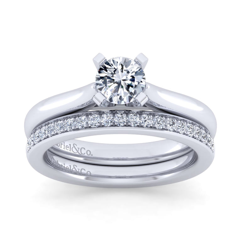 14K White Gold Matching Wedding Band - 0.2 ct - Shot 4