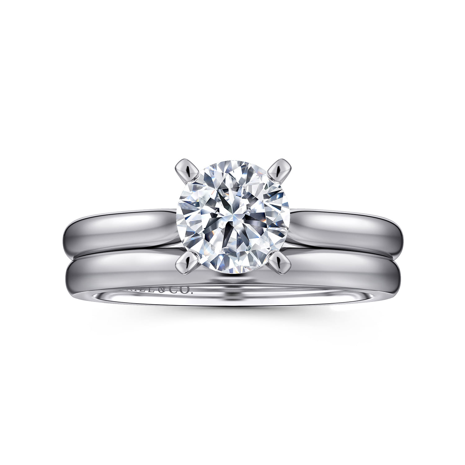 14K White Gold Matching Wedding Band - Shot 4