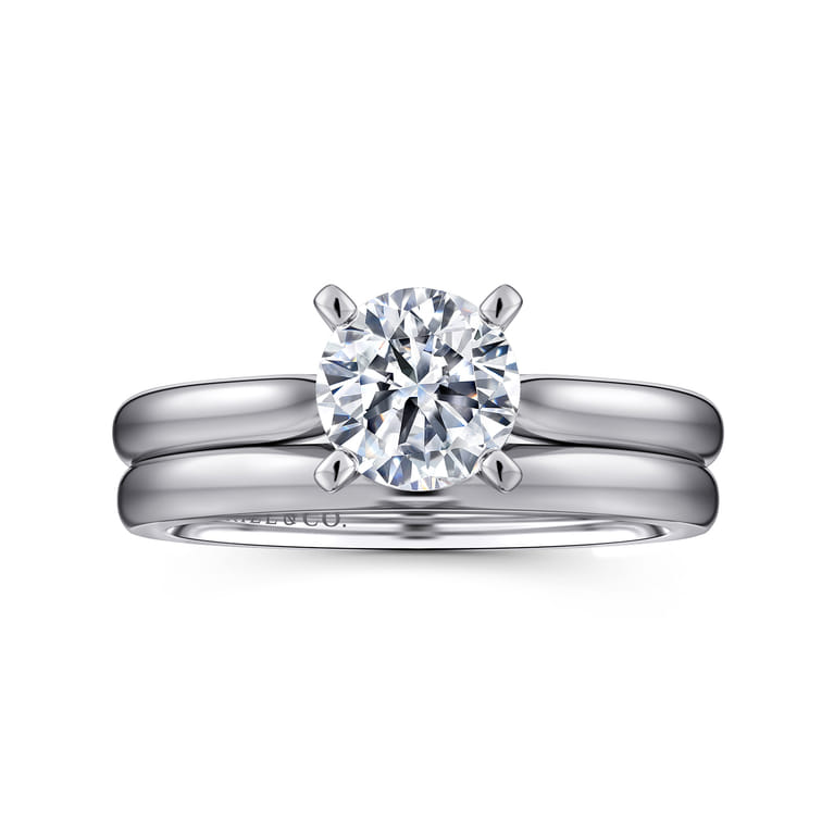 14K White Gold Matching Wedding Band - Shot 4