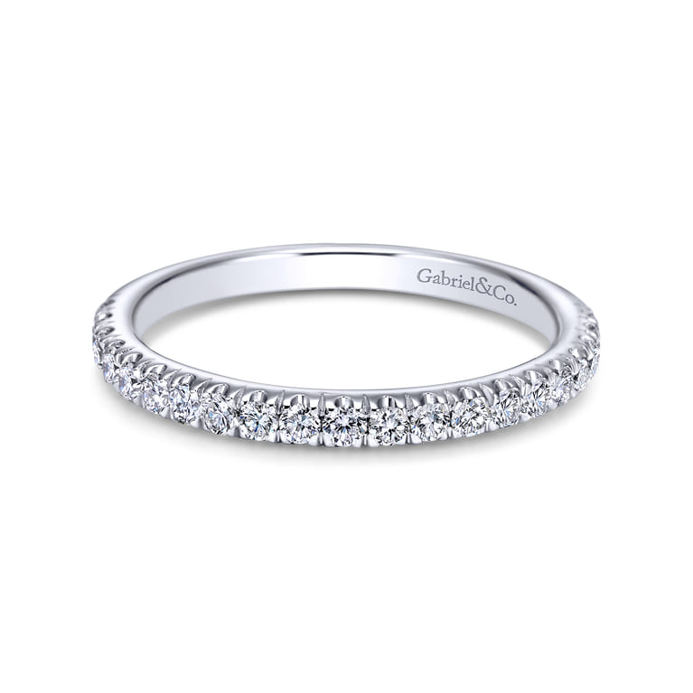 14K White Gold Matching Wedding Band - 0.35 ct - Shot 1