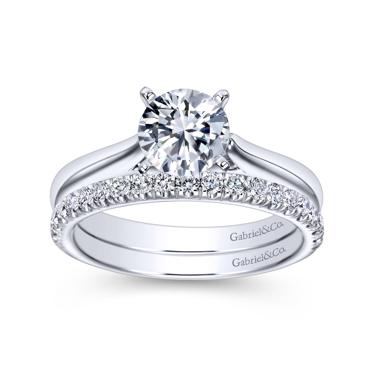 14K White Gold Matching Wedding Band - 0.35 ct - Shot 4