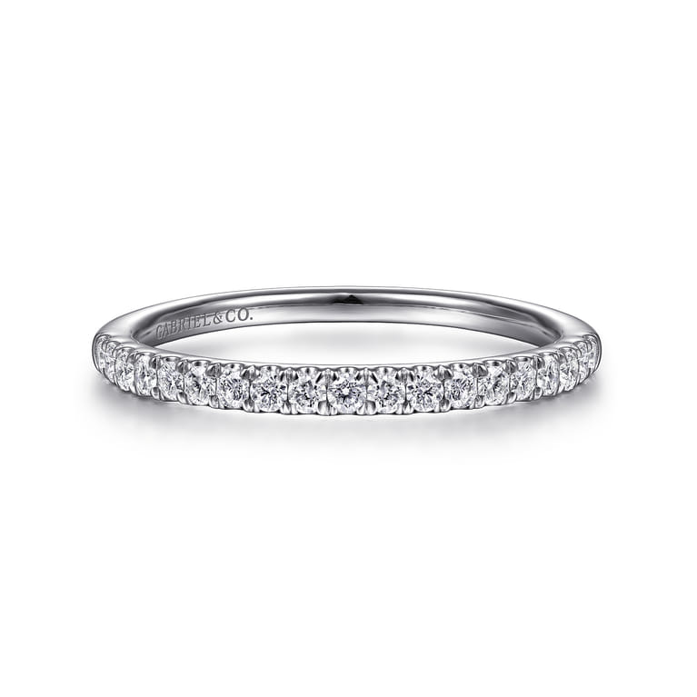 14K White Gold Matching Wedding Band - 0.26 ct - Shot 1