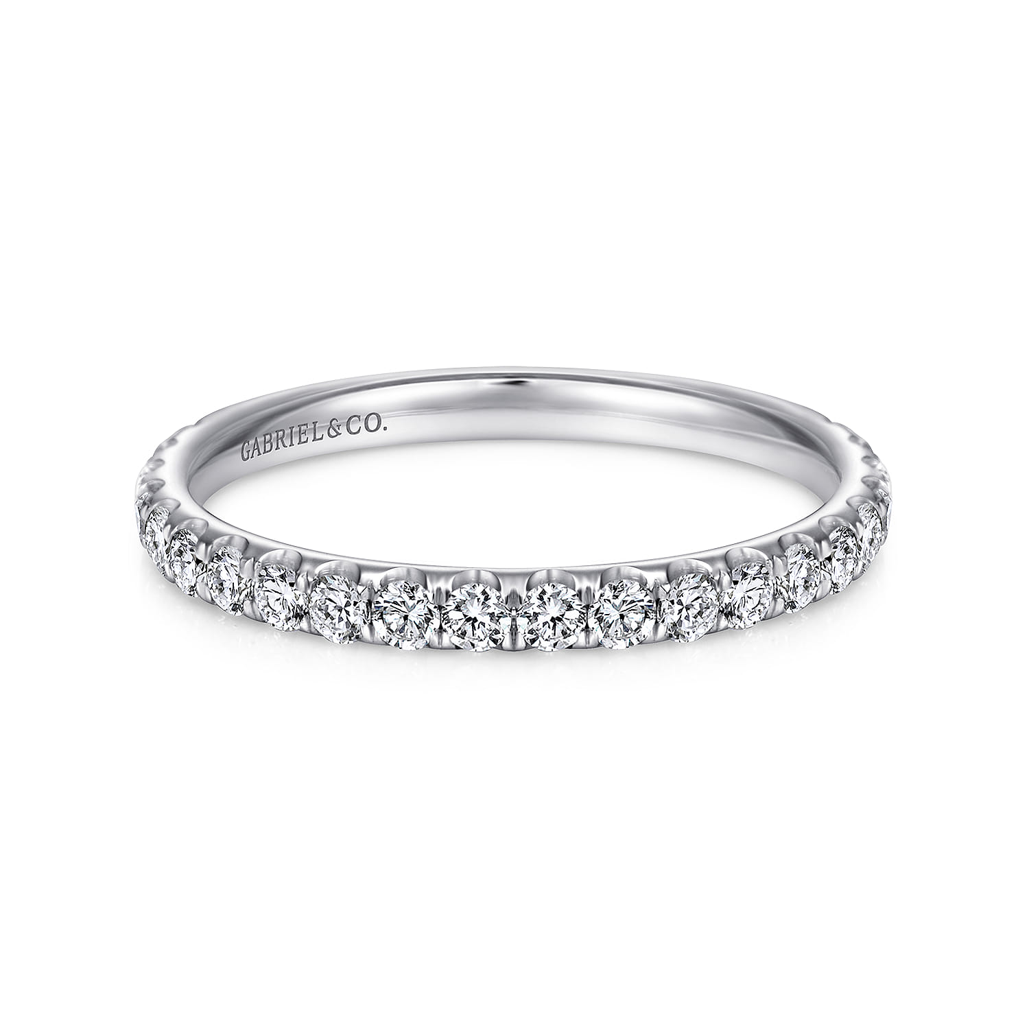 14K White Gold Matching Wedding Band - 0.5 ct - Shot 1