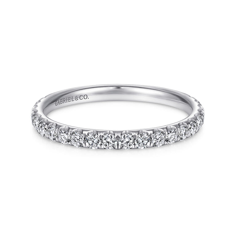 14K White Gold Matching Wedding Band - 0.5 ct - Shot 1