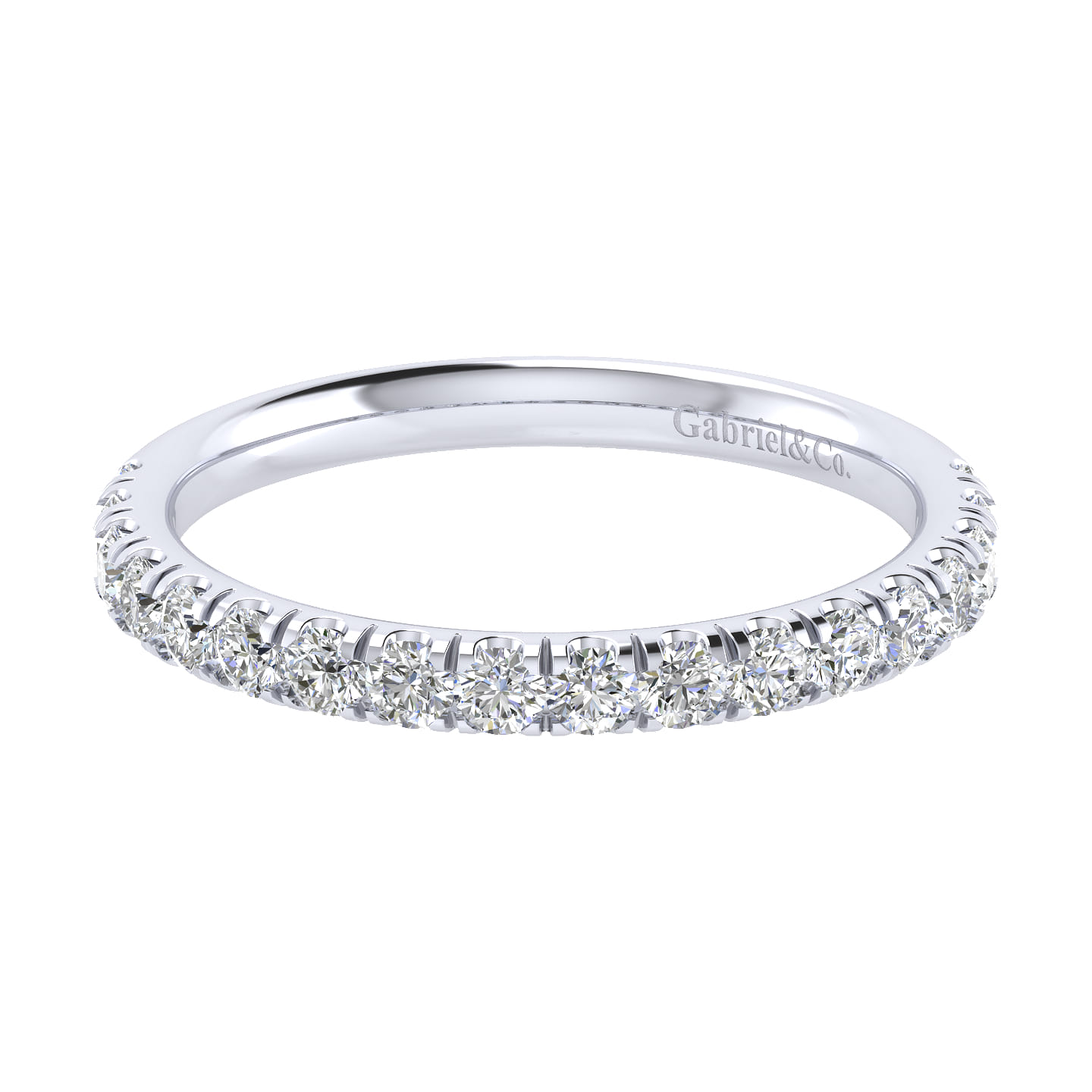 14K White Gold Matching Wedding Band - 0.51 ct - Shot 1