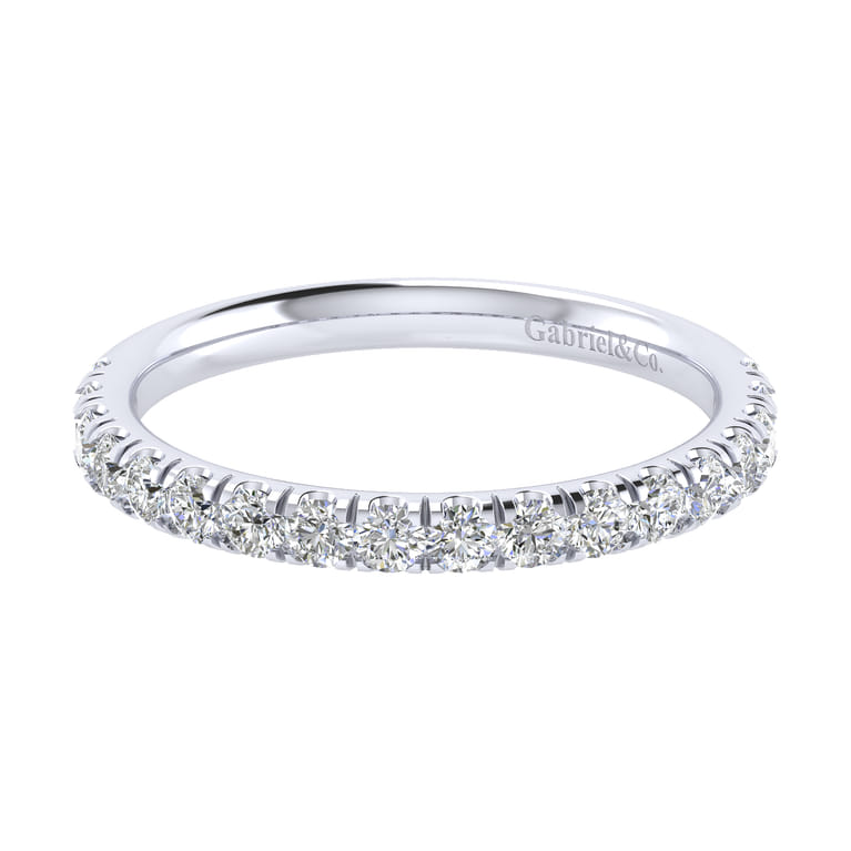 14K White Gold Matching Wedding Band - 0.51 ct - Shot 1