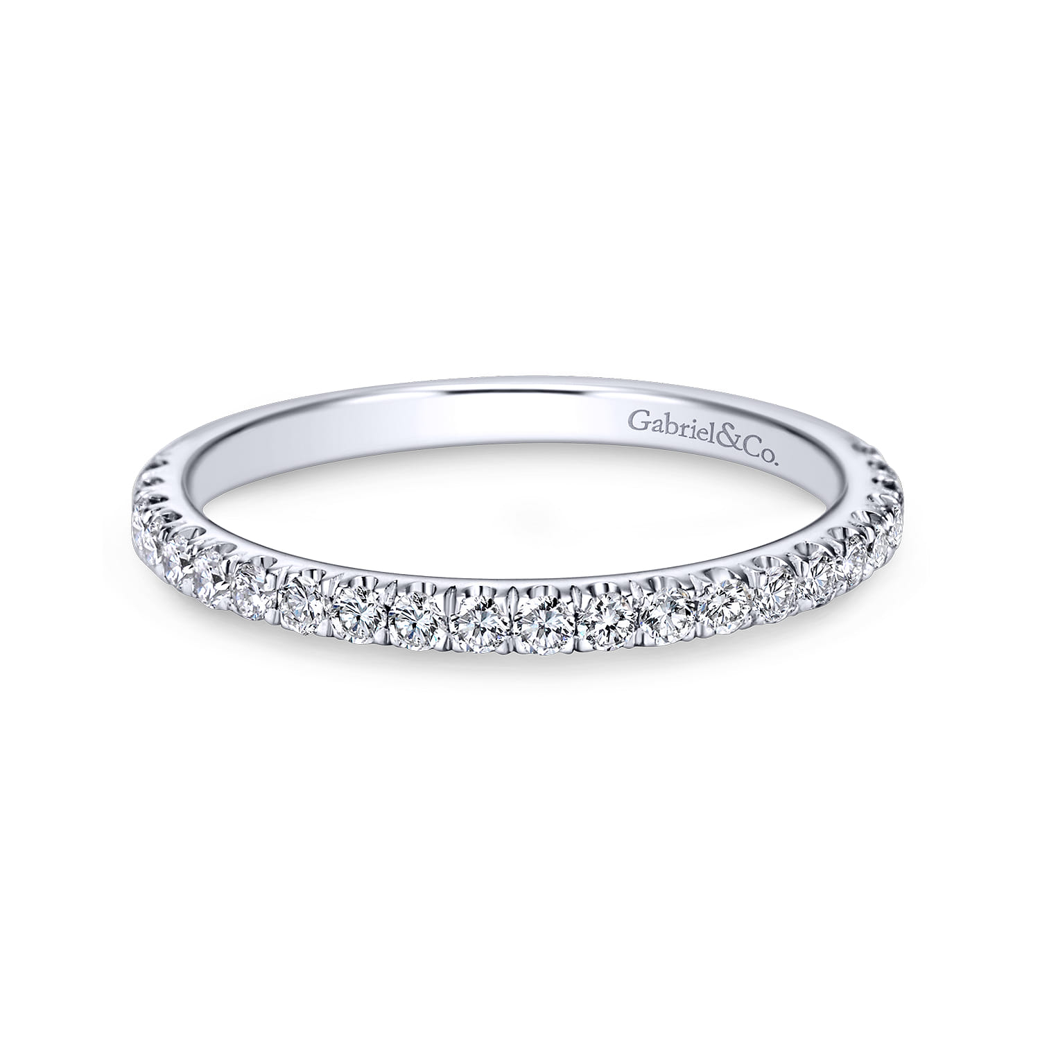 14K White Gold Matching Wedding Band - 0.28 ct - Shot 1