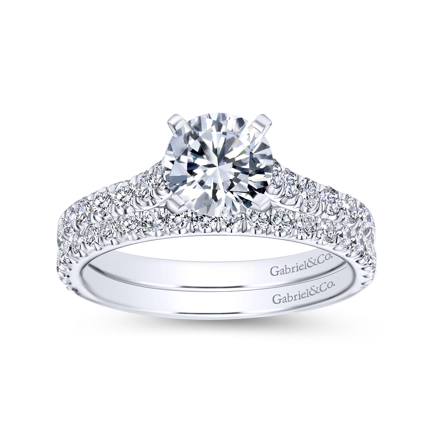 14K White Gold Matching Wedding Band - 0.28 ct - Shot 4