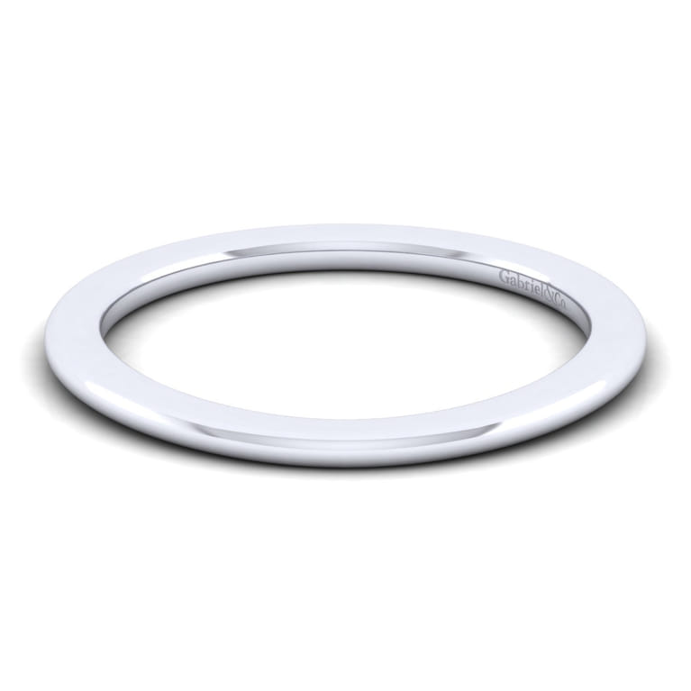 14K White Gold Matching Wedding Band - Shot 1