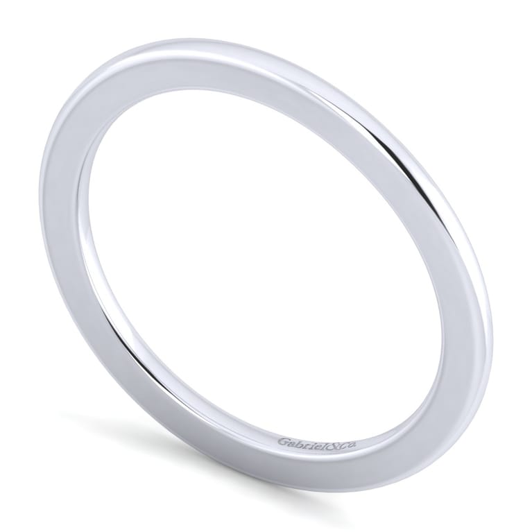 14K White Gold Matching Wedding Band - Shot 3