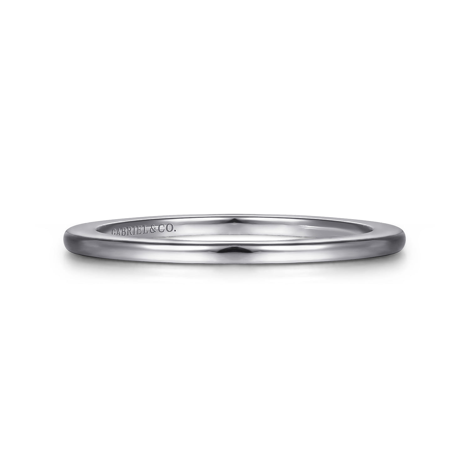 14K White Gold Matching Wedding Band - Shot 1