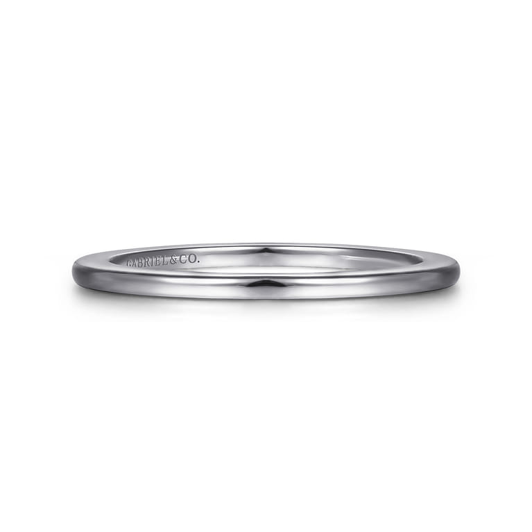 14K White Gold Matching Wedding Band - Shot 1