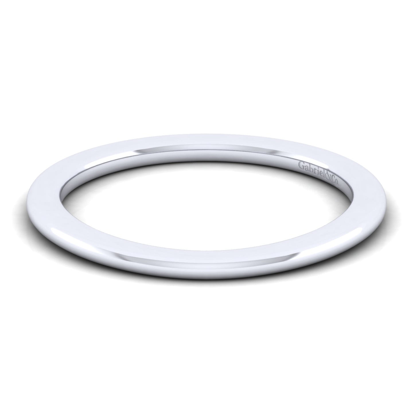14K White Gold Matching Wedding Band - Shot 1